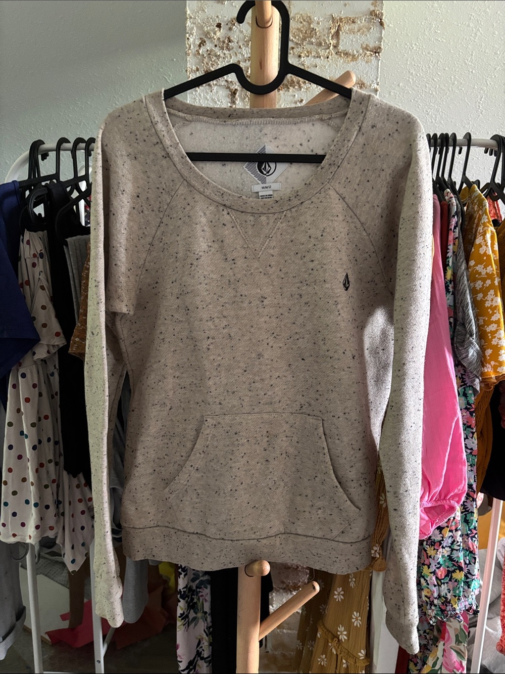 Volcom Women's Speckled Oatmeal Crewneck Sweater